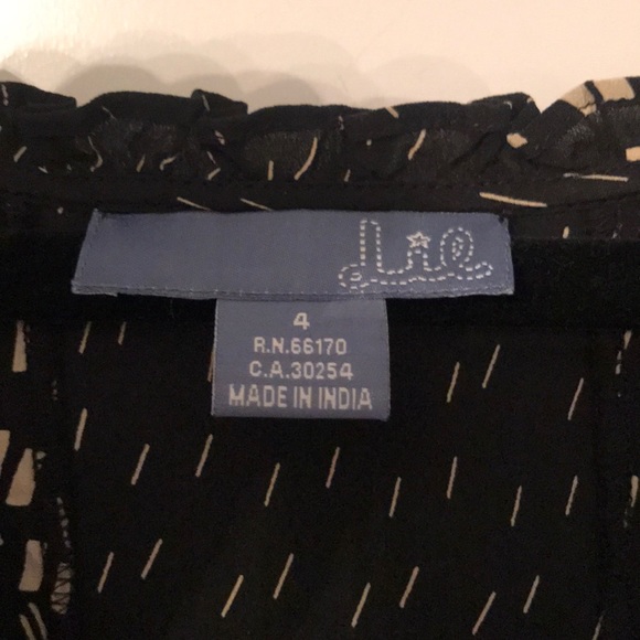 Anthropologie Black and Tan patterned top size 4 - Picture 3 of 4